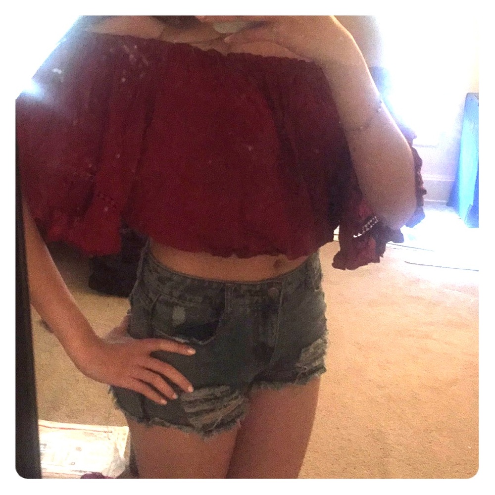 Forever 21 off the shoulder crop top